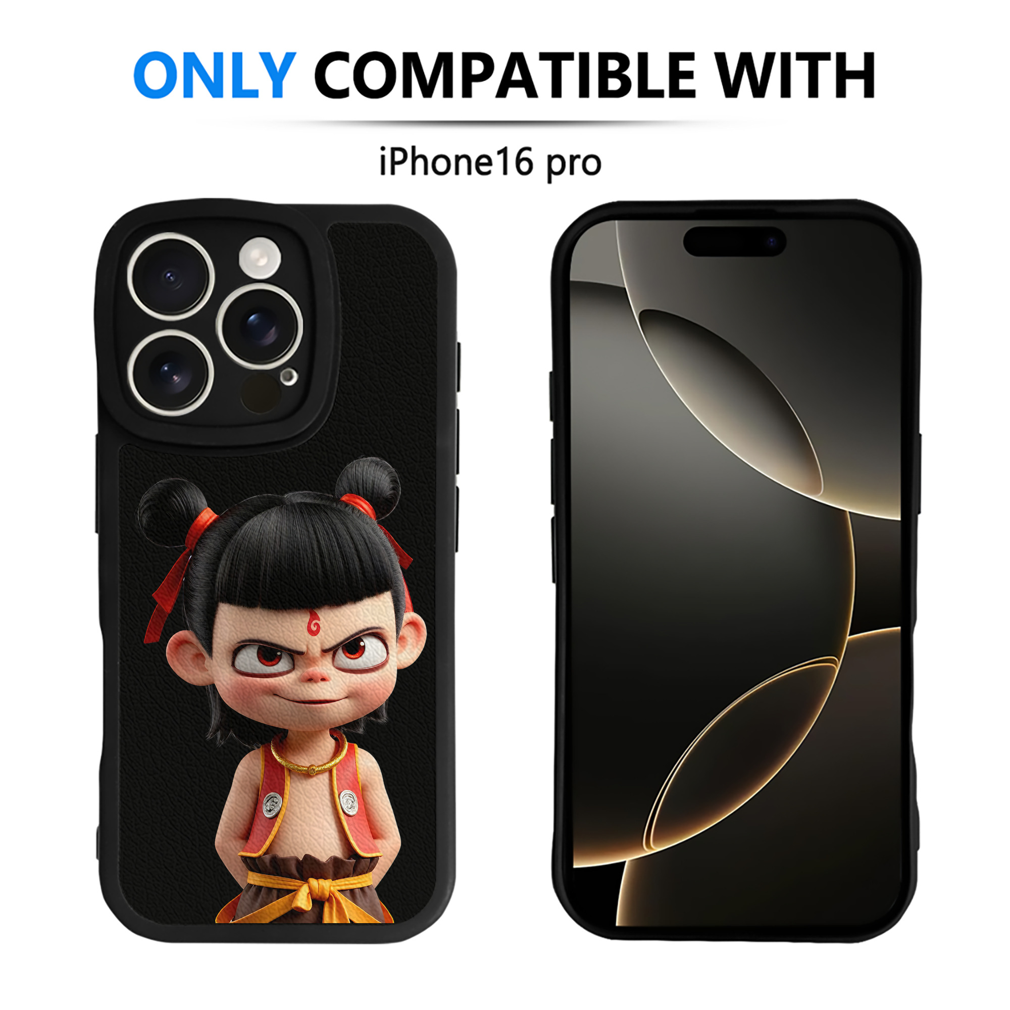 （画像用） Ne Zha 2 ナタ 魔童の大暴れ 【iPhone 16シリーズ対応】シリコンスマホケース（レザー調） 材質：シリコン